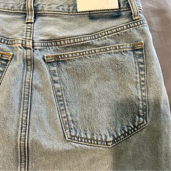 RE/DONE & PAM Mid Rise Wrap Jean Skirt Maliblue Size 27 - Picture 9 of 16